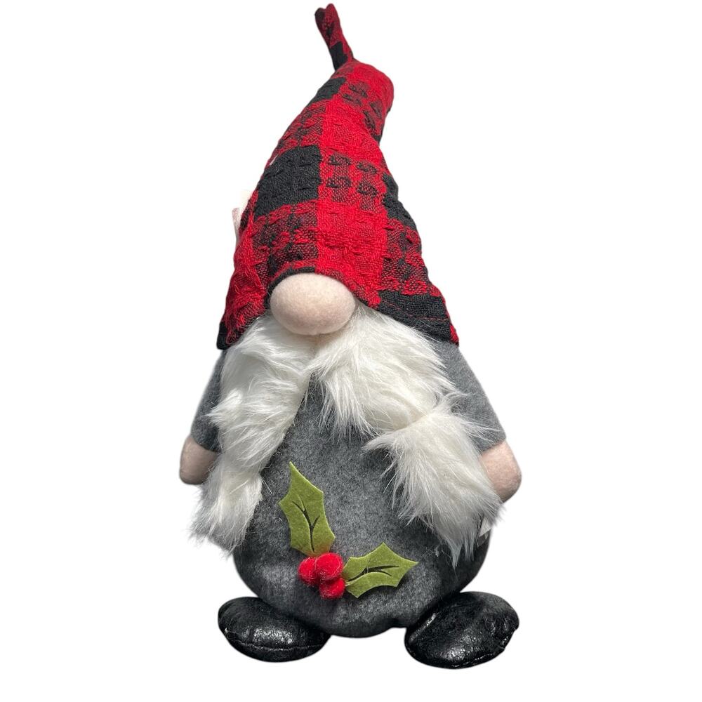 Tall Hat Christmas Gnome Plush Shelf Sitter 12" Vtg